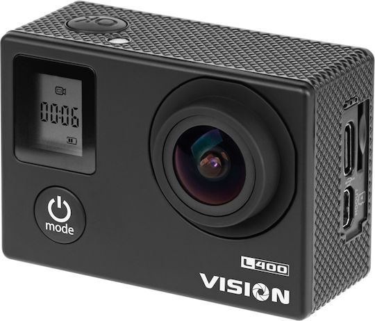 64GB Action Camera 4K Ultra HD Υποβρύχια (με Θήκη) και Wi-Fi Μαύρη
