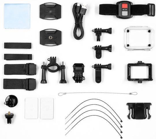 64GB Action Camera 4K Ultra HD Υποβρύχια (με Θήκη) και Wi-Fi Μαύρη