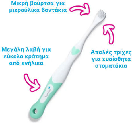 Brush Baby Baby Toothbrush Set for 0m+ 2 Pieces Pink