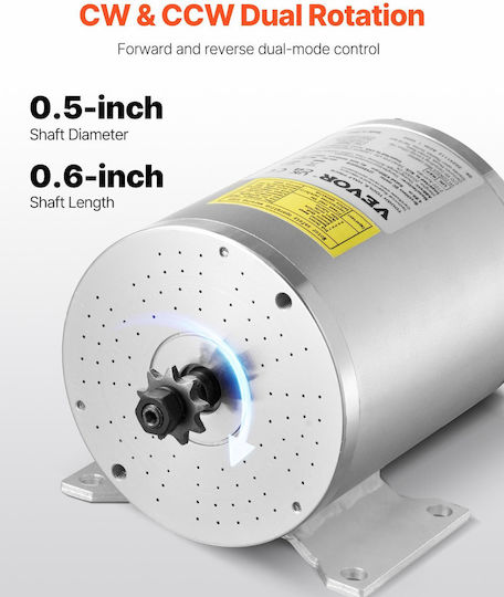 Vevor Ηλεκτροκινητήρας Μέγιστων Στροφών 4300rpm 48V