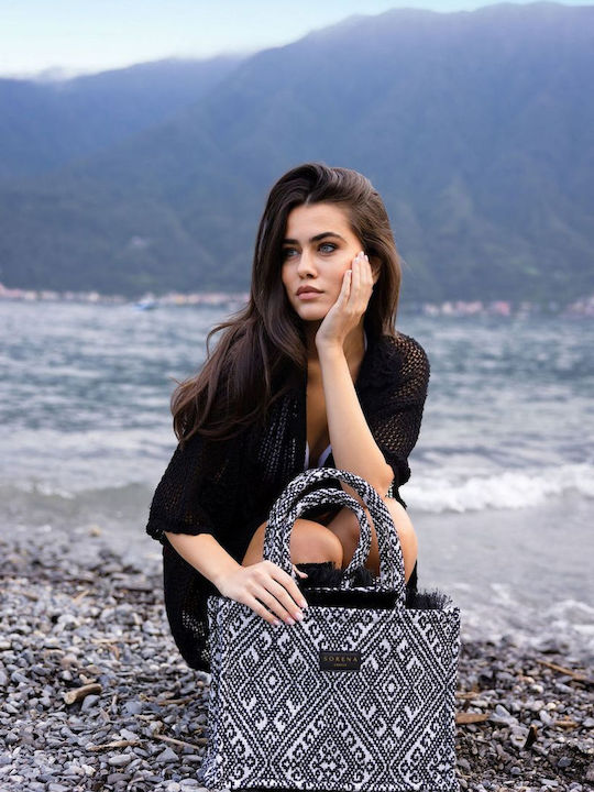 Roxani Stoff Damenhandtasche Tote Handtasche Schwarze