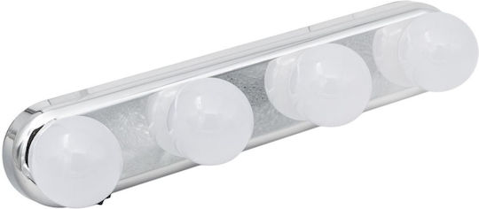 Mirror Lamps Studio Glow Led Model Silver Color Dimensions 30x6x7cm 4 Bulbs Suction Cup Installation
