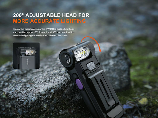 Fenix Wiederaufladbar Taschenlampe LED UV IPX6 mit maximaler Helligkeit 150lm Weiß