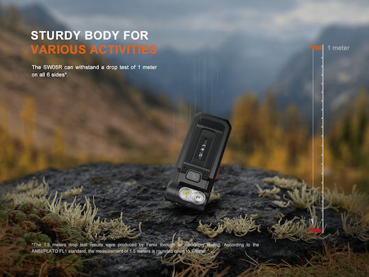 Fenix Rechargeable Flashlight LED IPX6 with Maximum Brightness 150lm Black