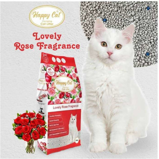 Happy Cat Бентонитен котешки пясък с аромат Роза 10лт