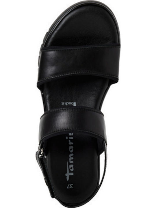 Women's Leather Platform Shoes Black