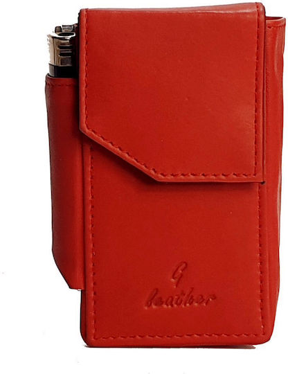 Leder-Zigarettenetui Ginis R-46 Rot Rot