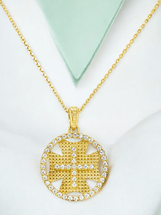 Xryseio Pendant Kids Talisman Double Sided made of Gold 9K FL1180