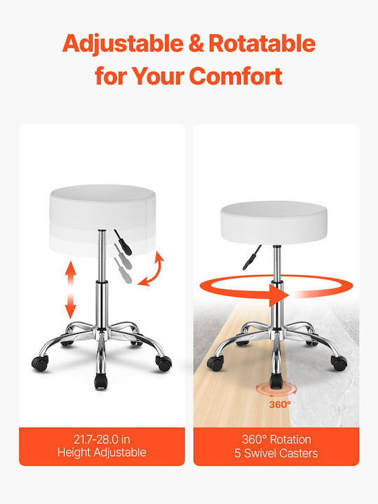 Office Desk Stool White 39.9x39.9x55cm