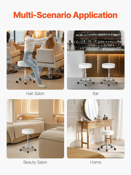 Office Desk Stool White 39.9x39.9x55cm