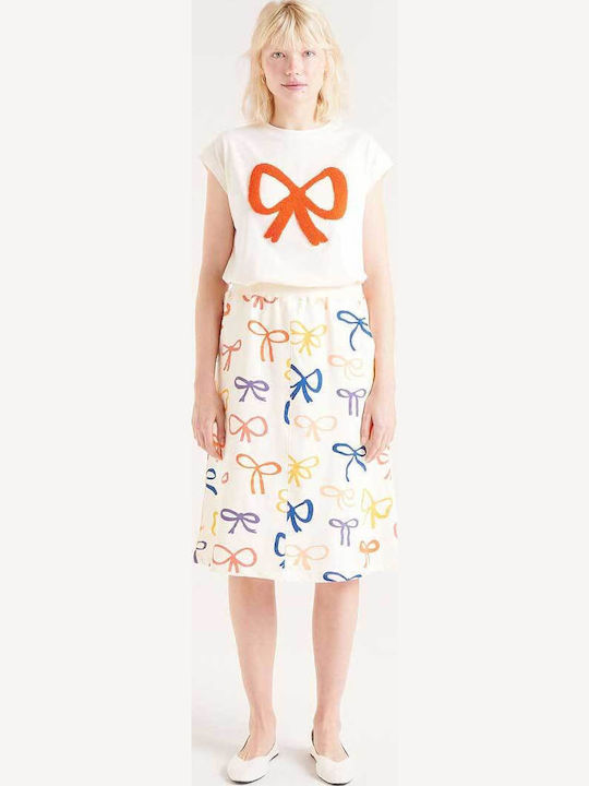 Damen Sommer Bluse Baumwolle Kurzärmelig Off White