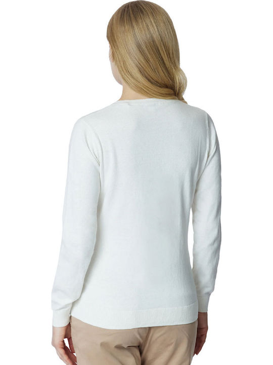 Pegj Women's Blouse with V Neckline Bianco Giallo