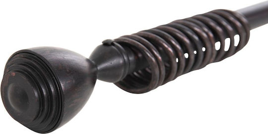 HomeMarkt Extendable Metallic Curtain Pole Ε-0316 Single 110-210cm Black Red