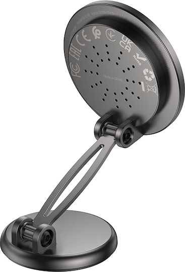 Borofone Car Mobile Mount with Adjustable Hooks and Wireless Charging Black