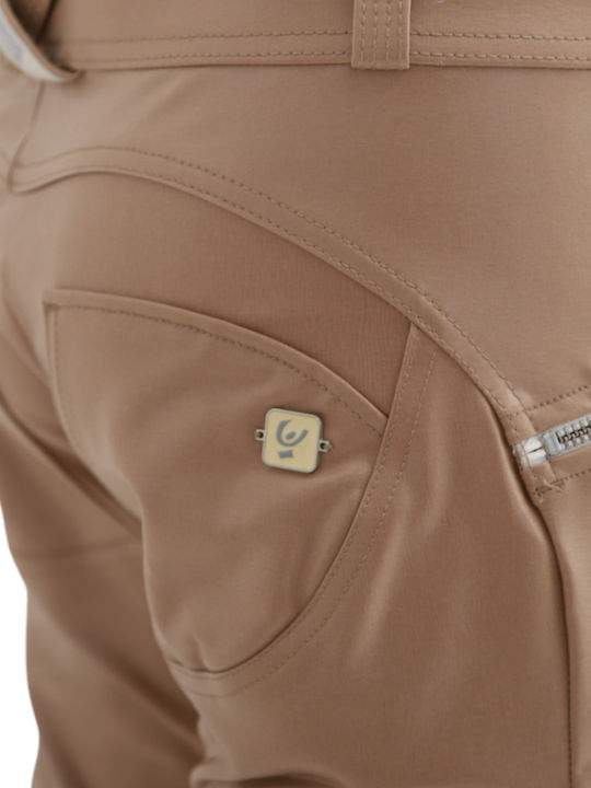 Women's Fabric Trousers Push-up Skinny Fit Beige