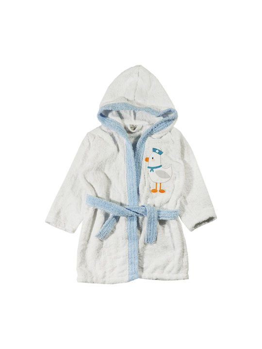 Minilori Baby Παιδικό Μπουρνούζι Blue με Κουκούλα
