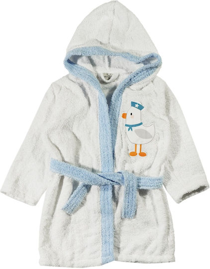 Minilori Baby Kids Hooded Bathrobe Blue