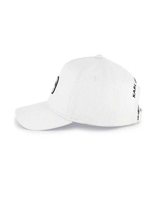 Karl Lagerfeld Kinderhut Jockey Stoff Weiß