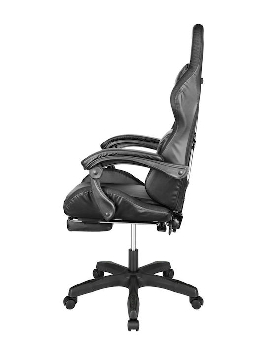 Kruger & Matz GX-150 Scaun Gaming Din piele ecologică cu Iluminare RGB și Suport pentru picioare Neagră