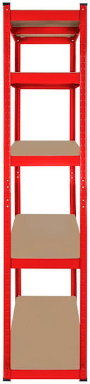 Rebel Dexion Regal Verzinkt 90x40x180cm mit 5 Regalen Gesamtbelastbarkeit 750kg