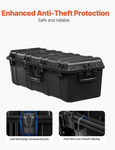 Vevor 5.5 Cubic Feet Waterproof Hard Case 3 Handles Large Capacity Black Case Ffystx72lfycxyxh8v0