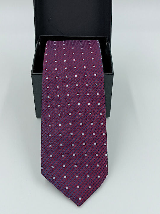 Suga Men's Tie Printed in Burgundy Color