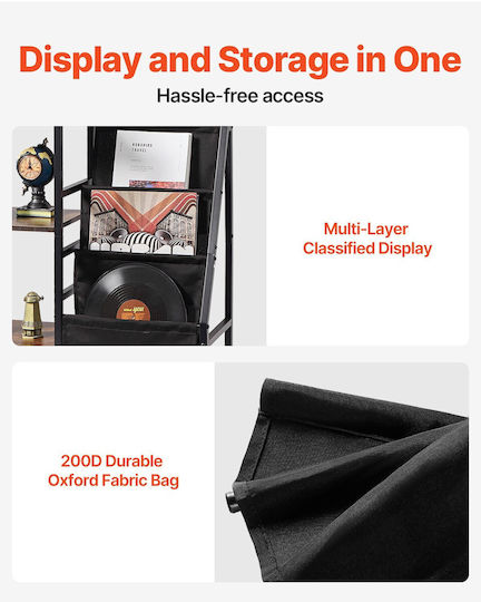 Vevor 3-Tier Metal Vinyl Record Stand Holds Up to 280 Albums Black