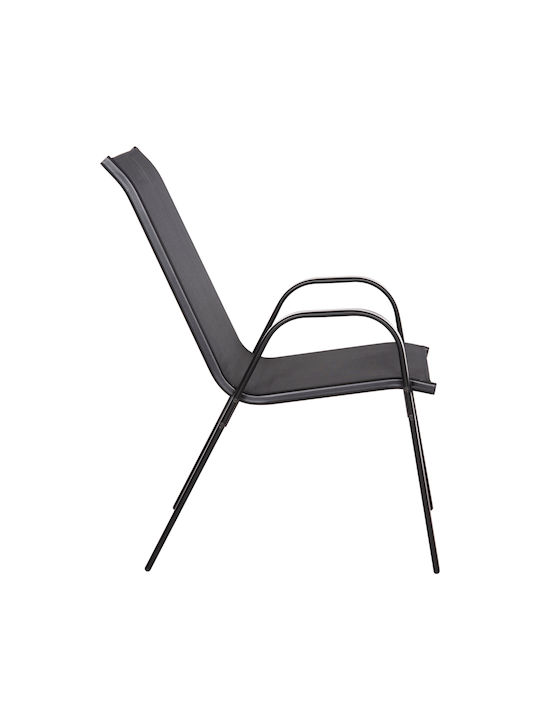 Outdoor Metal Chair Leon Black 4 Pieces 55x70x91cm