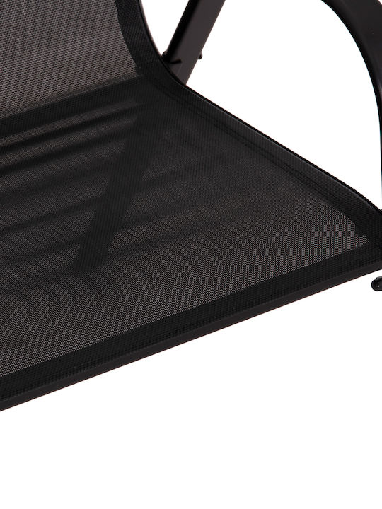 Outdoor Metal Chair Leon Black 4 Pieces 55x70x91cm