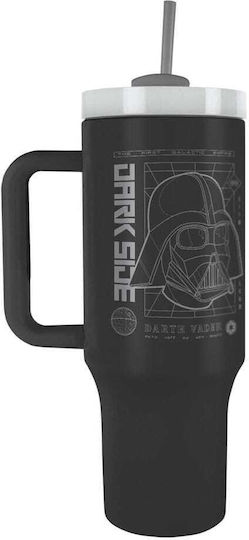 Pyramid International Darth Vader Handled Tumbler Thermos Stainless Steel 1.2lt Stainless Steel with Straw and Handle