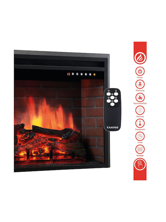 Insert Luca 23 Wall Mounted Electric Fireplace 1800W 58.5x45cm Black