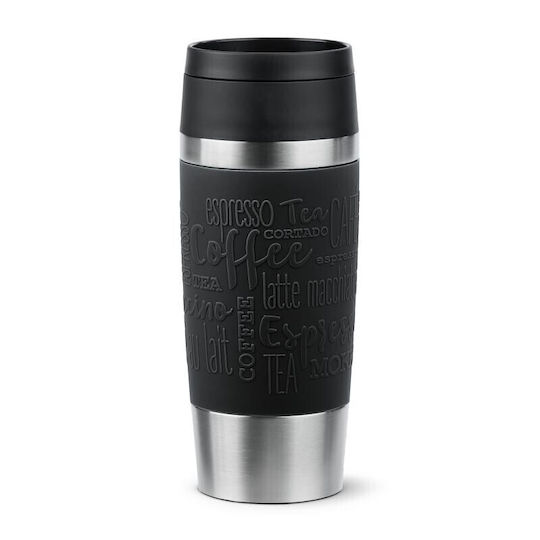 Emsa Travel Pahar Termos Oțel inoxidabil 360ml Negru