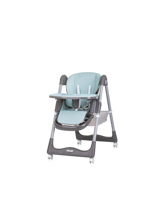 Chipolino First Spoon Foldable Highchair with Metal Frame & Leatherette Seat Teal