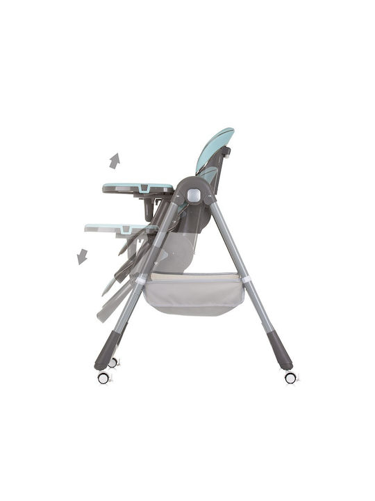 Chipolino First Spoon Foldable Highchair with Metal Frame & Leatherette Seat Teal