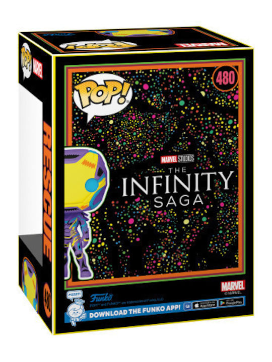 Funko Pop! Tees Boxing: Marvel - Marvel - Rescue (Black Light) with T-Shirt (S) (Blacklight) (S)