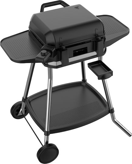 Primo PRBQ-40499 With Legs Electric Grill Smooth and Ribbed Plate 3050W with Lid and Adjustable Thermostat 41.8cmx37.3cmcm