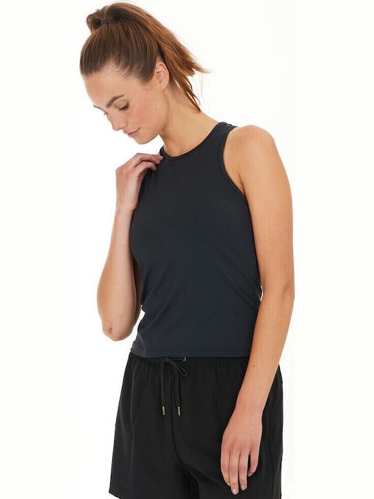 Damen Bluse Ärmellos Black