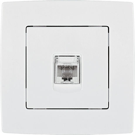 Elmark City Prize De Rețea Single RJ45 Cu Cadru Tip Cat5 În Culoare Albă 190281