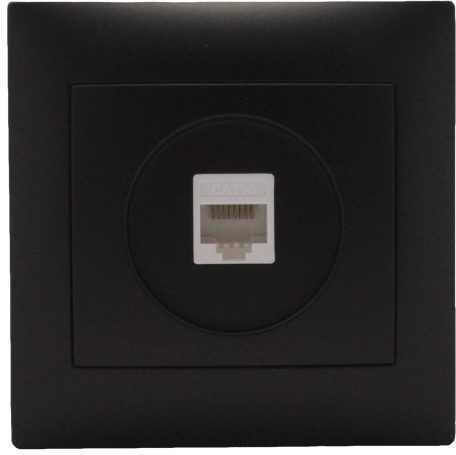 Redled Front Single Network Socket RJ45 Cat6 Gray 27504