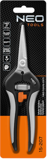 Neo Tools Ψαλίδι Τρύγου Μήκους 18.5cm με Μέγιστη Διάμετρο Κοπής 6mm