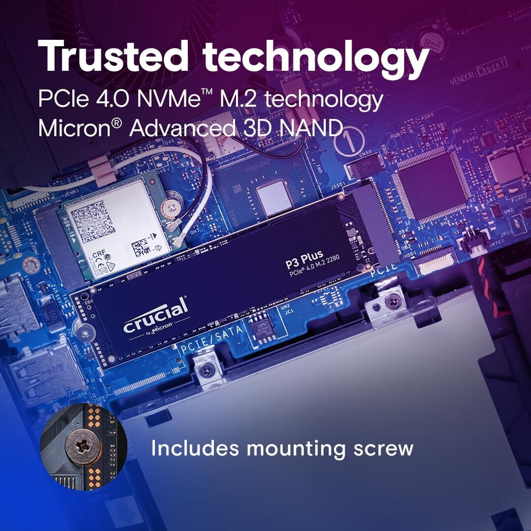 Crucial P3 Plus SSD 2TB M.2 NVMe PCI Express 4.0 CT2000P3PSSD801