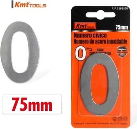 KMT Tools Sign with Number in Silver Color Inox 7.5cm 9368058