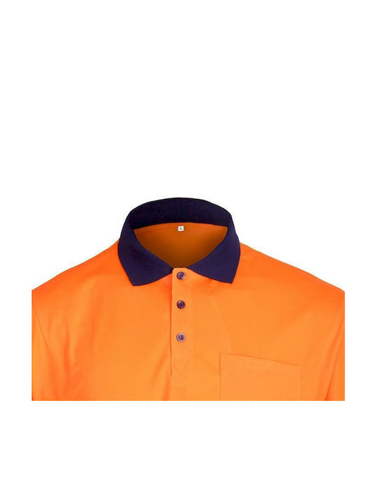 Stenso Glow Hv Work Polo Shirt Orange with Reflective Tapes