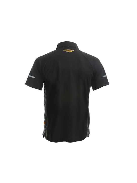 DEWALT Rutland Ανδρική Κοντομάνικη Μπλούζα Εργασίας Polo Μαύρη με Ανακλαστικές Ταινίες