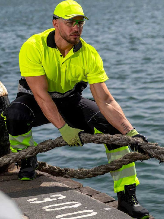 Stenso Arbeit T-Shirt Gelb mit Reflektierenden Streifen