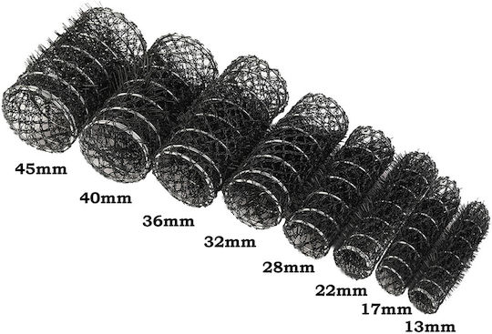 Dafnis Rollers Wire Mesh Roller 17mm in Black Color 10pcs