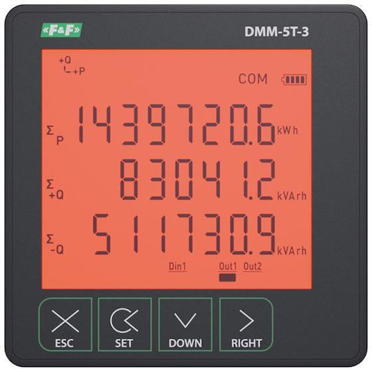 F&F Elektrisches Messgerät für Elektroinstallationskasten Digital Dreiphasig Modbus DMM-5T-3