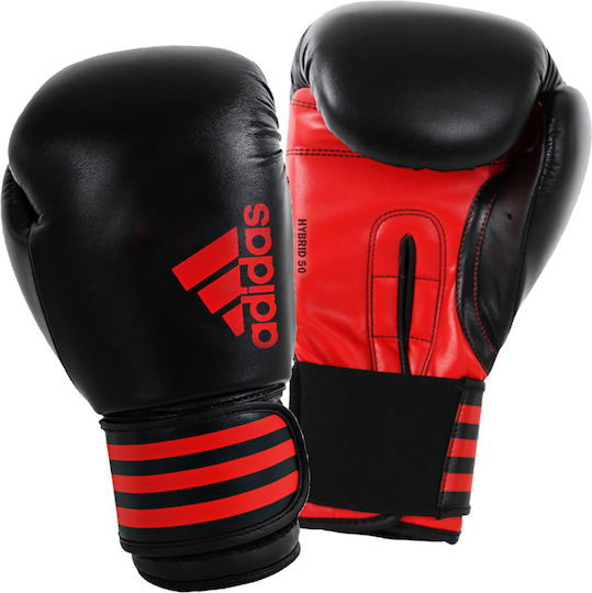 adidas Hybrid Mănuși de Box din Piele Sintetică pentru Competiție Negre