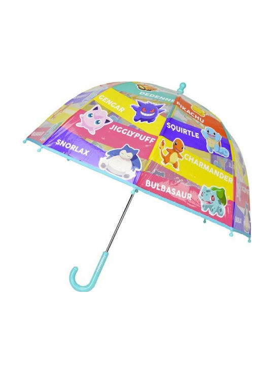 Pokemon Kids Curved Handle Umbrella with Diameter 48cm Multicolour