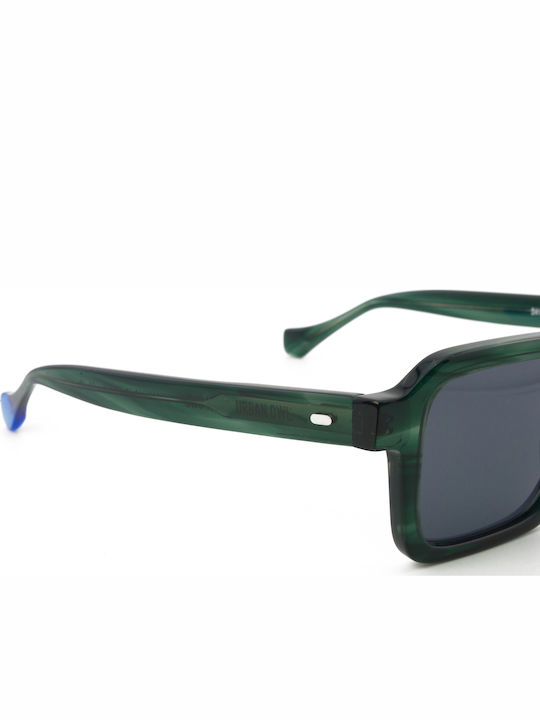 Urban Owl Unisex Sunglasses with Green Plastic Frame and Gray Lens DAVE-C2